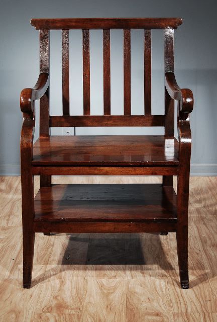 An Italian Walnut Library Chair