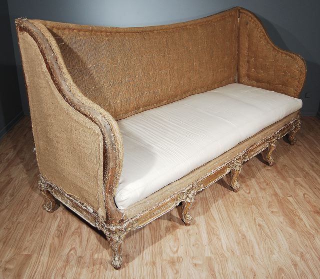 A Large Italian Rococo Style Giltwood Canape