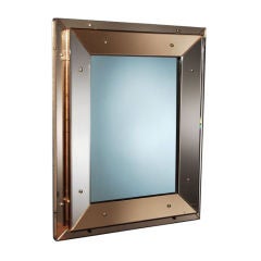A French Pale Copper Colored Step Molded Mirror