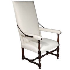 A Louis XIV Retractable Walnut Fauteuil