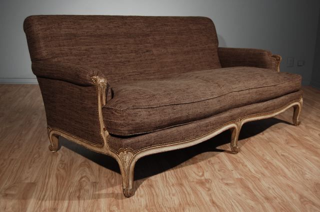 Louis XV Style Painted and Parcel-Gilt Canape, by Maison Jansen