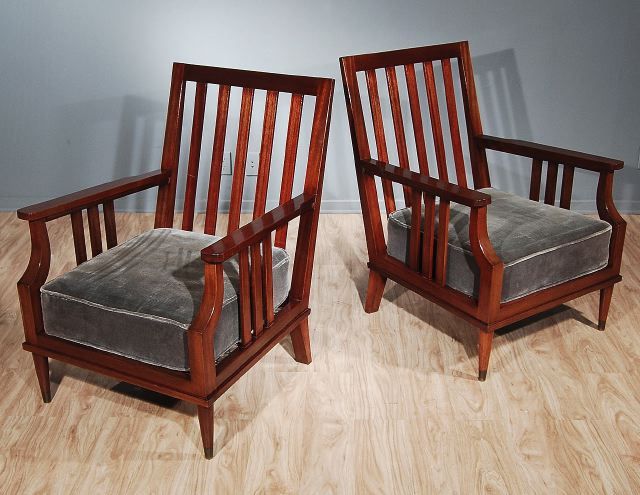A Pair of French Mahogany Armchairs