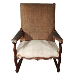 A Rare and Large Louis XV Beechwood Fauteuil de Malade