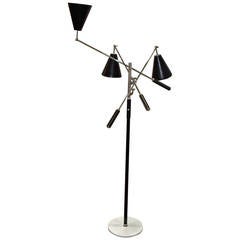 Italian Three-Arm Triennale Floor Lamp