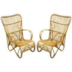Great Pair of Vintage Rattan Chairs