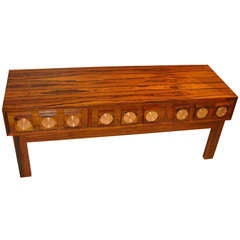 Rosewood Low Console     Mid-Century  