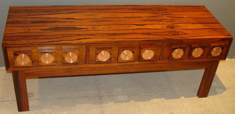 Rosewood Low Console     Mid-Century