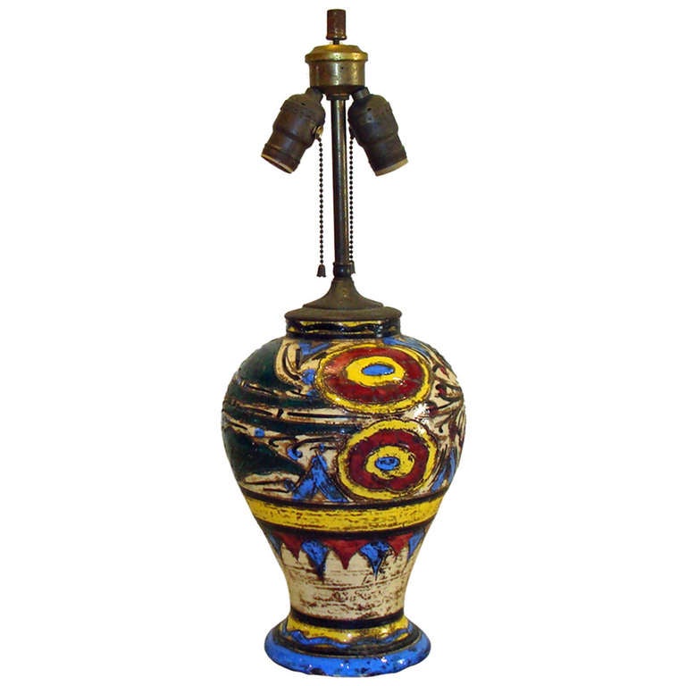 Italian Polychromed Lamp