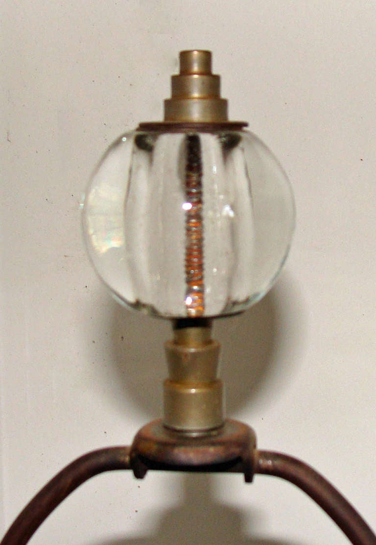 American Pair of Swirled Glass Lamps For Sale