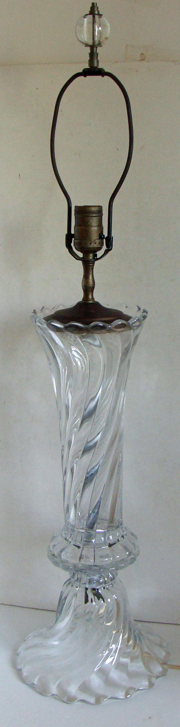 Pair of Swirled Glass Lamps