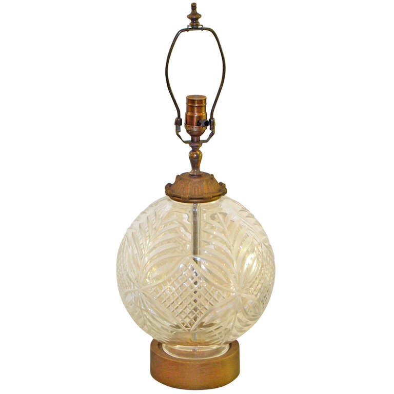 CutGlass Table Lamp For Sale at 1stDibs cut glass lamps, cut glass lamp
