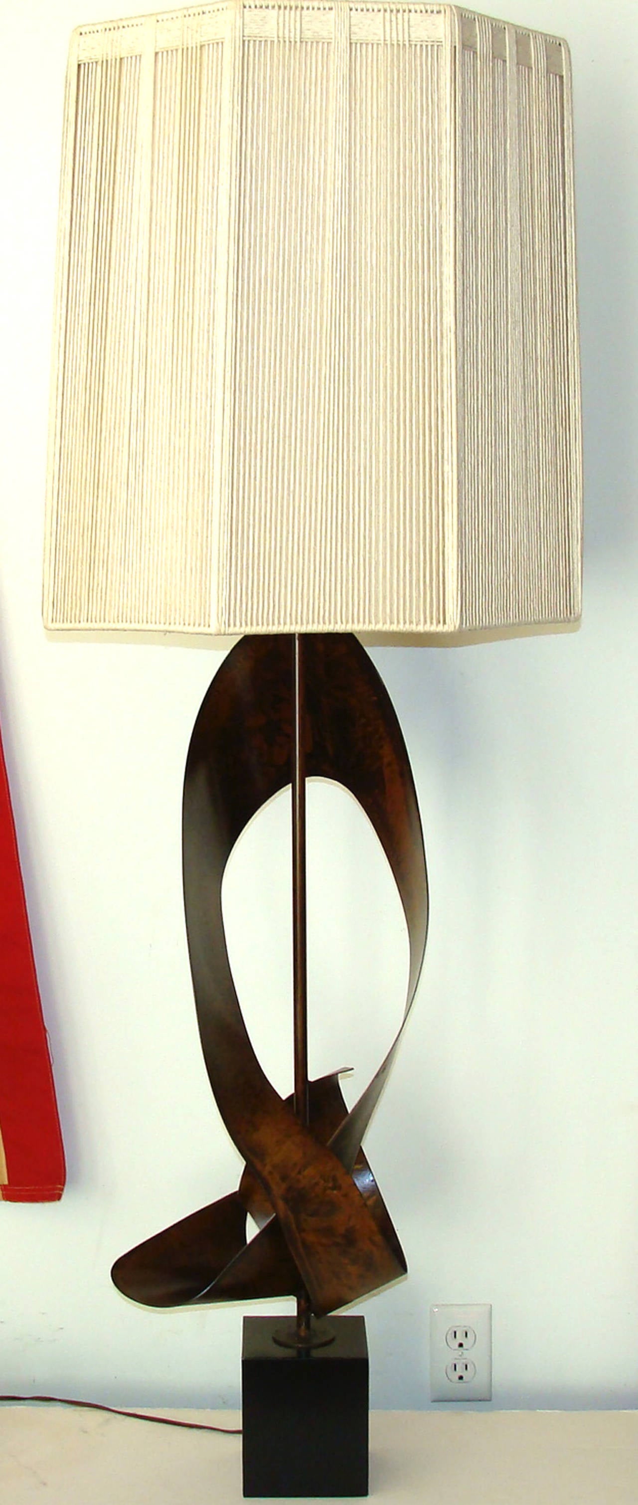20th Century Large Brutalist Laurel Table Lamp