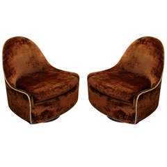 Pair Milo Baughman Tilt/Swivel Chairs