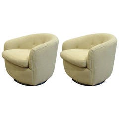 Pair Of Milo Baughman Swivel/tilt Tub Chairs