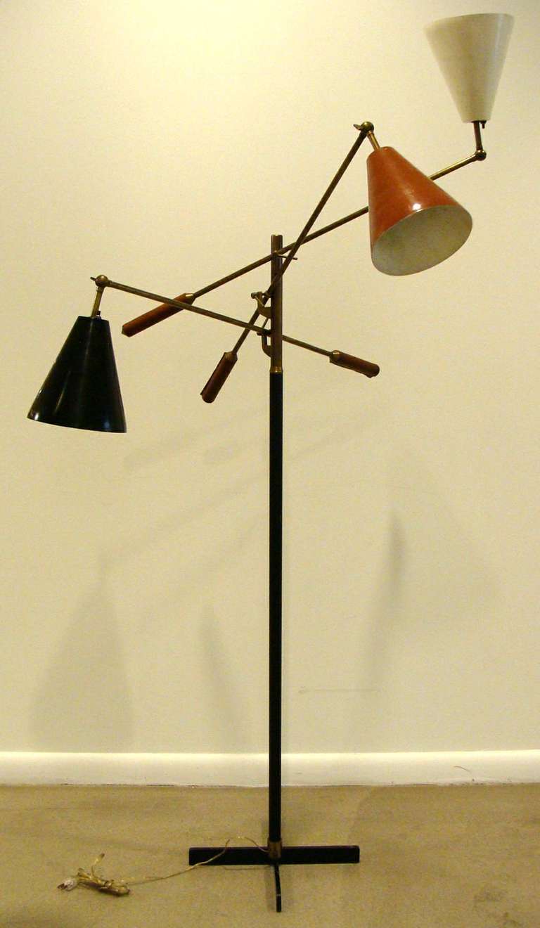 Mid-Century Modern Arteluce Triennale Floor Lamp with rare cruciform base
