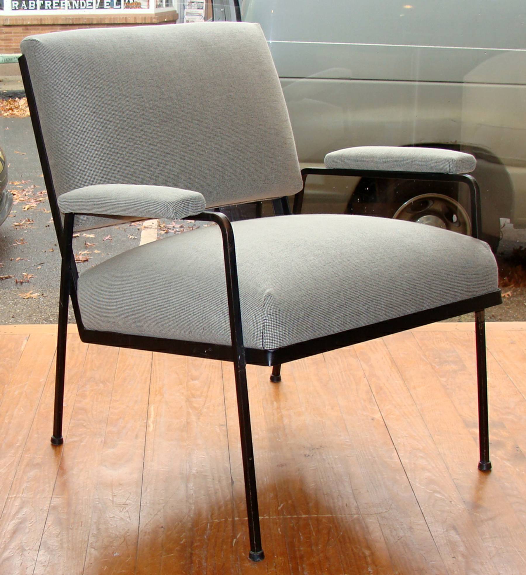 Pair of Iron Frame Midcentury Lounge Chairs