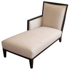 Modern Chaise Longue with Black Lacquered Frame