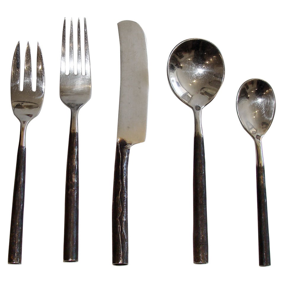 Turpan-Sanders Flatware, Set of Four Place Settings