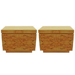 Pair of Lane Burl Wood End Tables or Nightstands