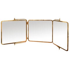 Three-Panel Solid  Brass Hanging Mirror