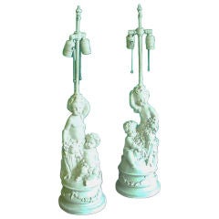 Vintage Pair of "Cherub" Table Lamps