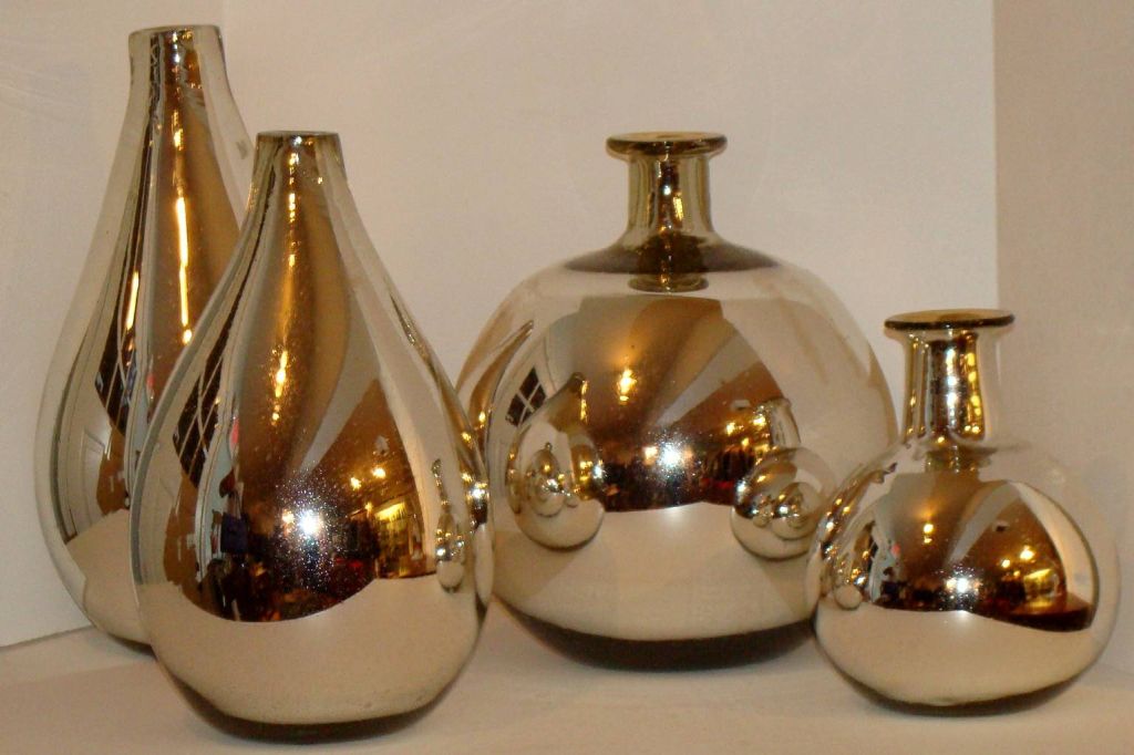 Two Mercury Glass Vases 1