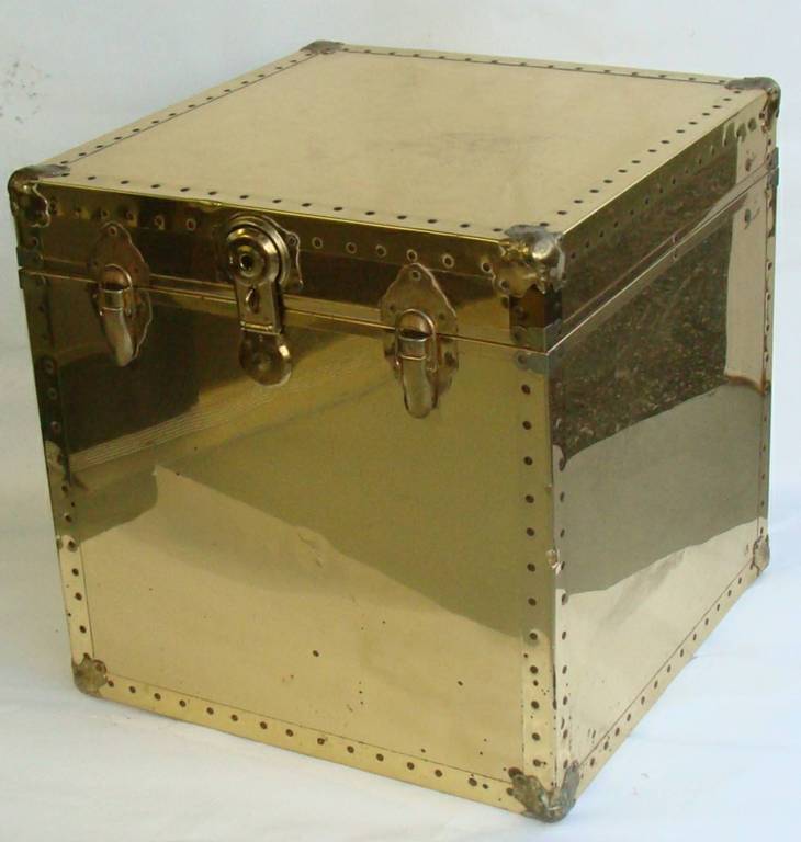 Vintage Brass Storage Trunk at 1stDibs vintage brass trunk, brass trunks, brass storage box