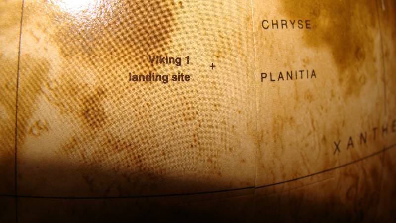 antique globe of mars