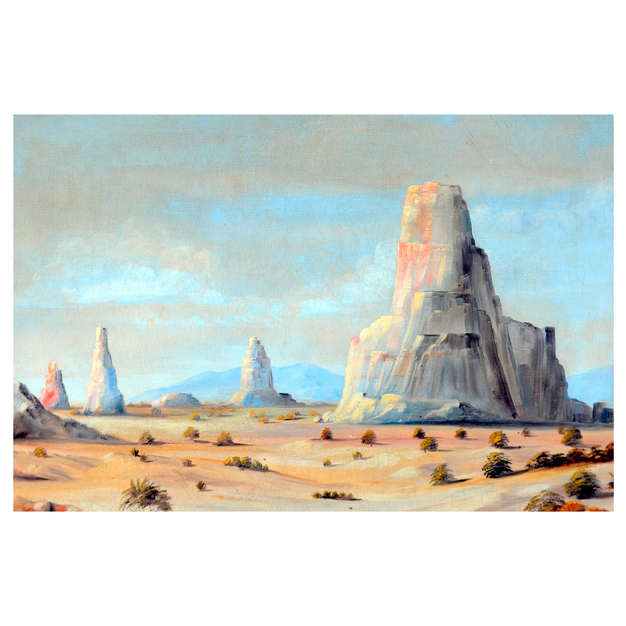 Monument Valley Oil on Canvas, Circa 1930 For Sale