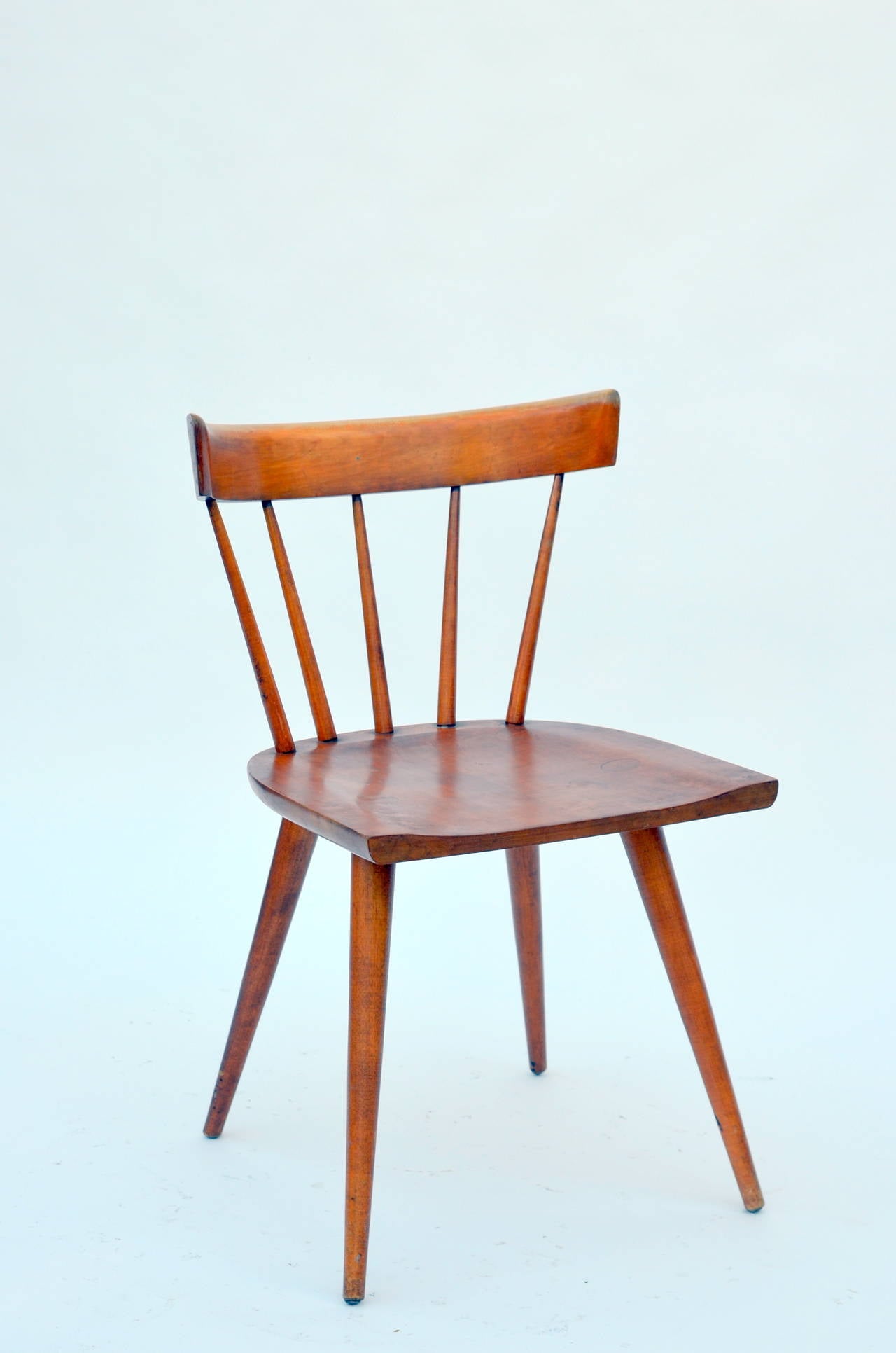 Mid-Century Modern Set of Five Spindle Back Chairs by Paul McCobb