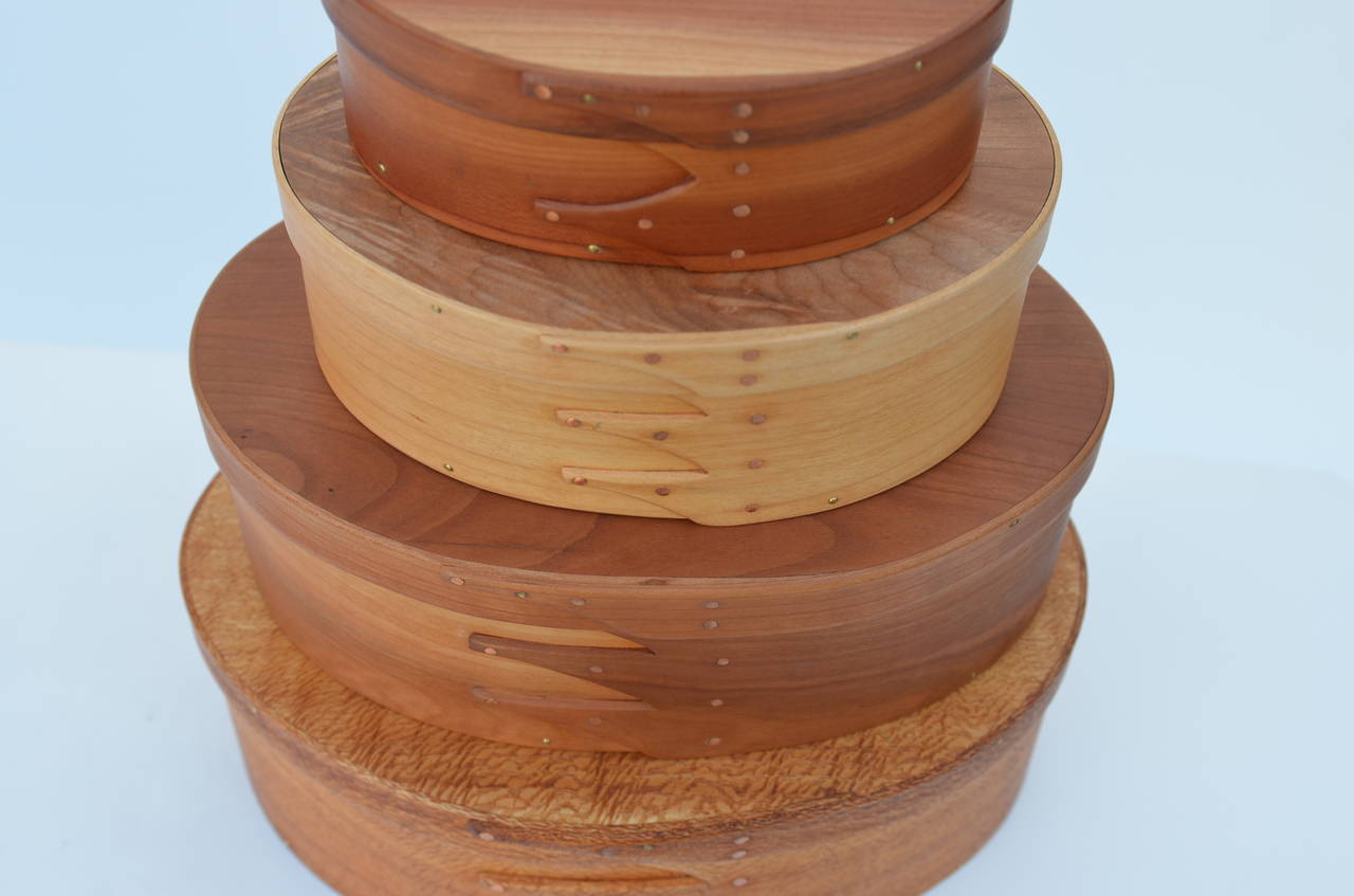 Set of 4 Decorative Oval Shaker Style Boxes 1