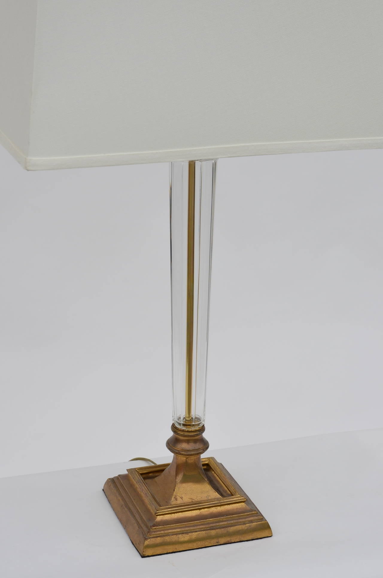Elegant Fluted Glass Column Lamp by Speer For Sale at 1stDibs
