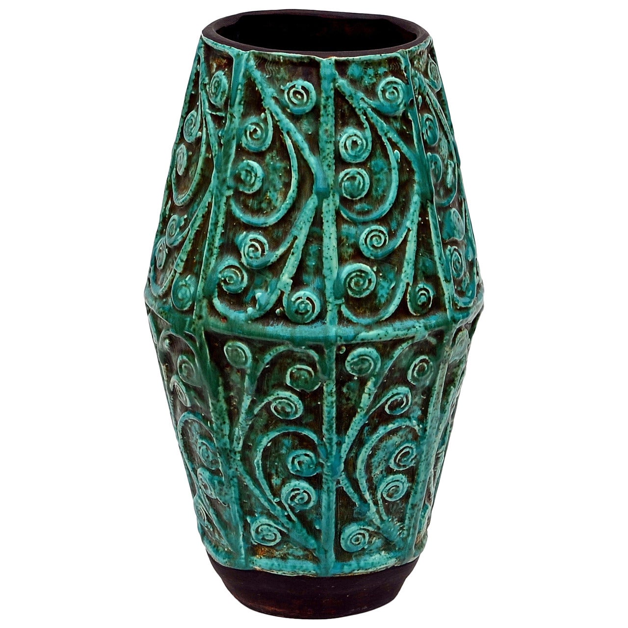 Large Intricate Art Deco Ceramic Vase