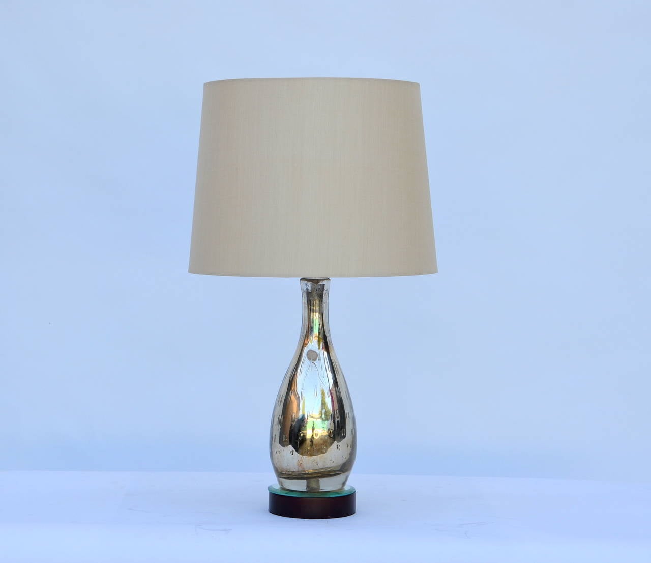American Pair of Elegant Tear Vintage Drop Mercury Glass Lamps
