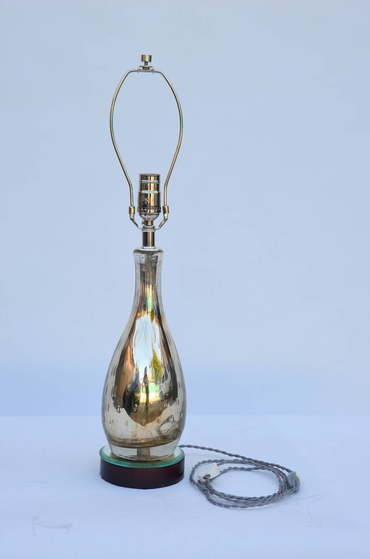 Art Glass Pair of Elegant Tear Vintage Drop Mercury Glass Lamps