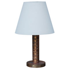 Heavy copper plated cast iron table lamp / desk lamp