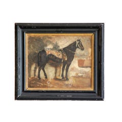19th century equestrian oil on canvas