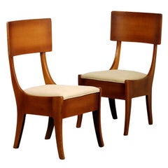 Pair of Exceptional Arts & Crafts Oak Klismos Chairs