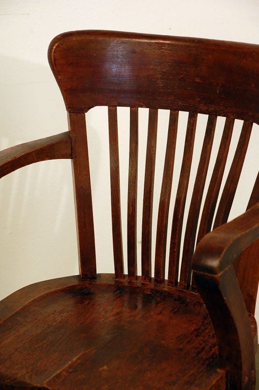 Elegant carved oak desk chair 4