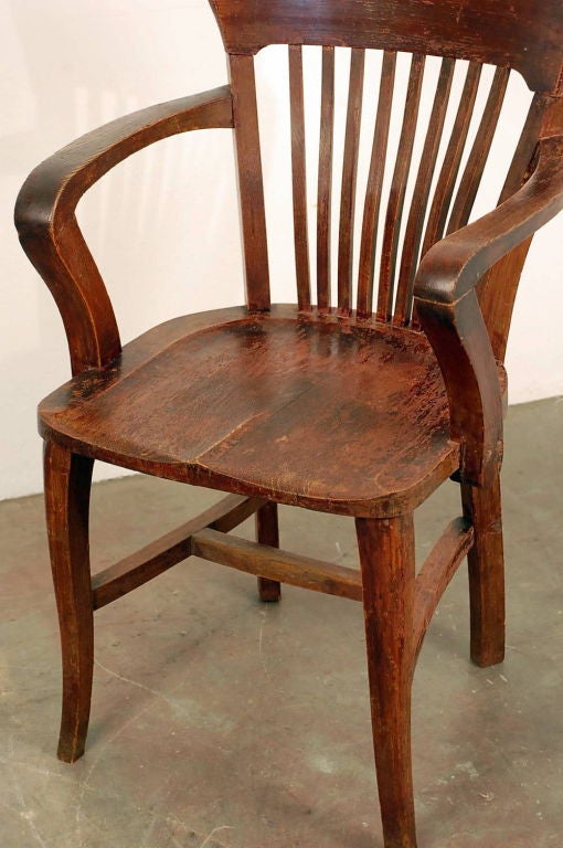 Elegant carved oak desk chair 5