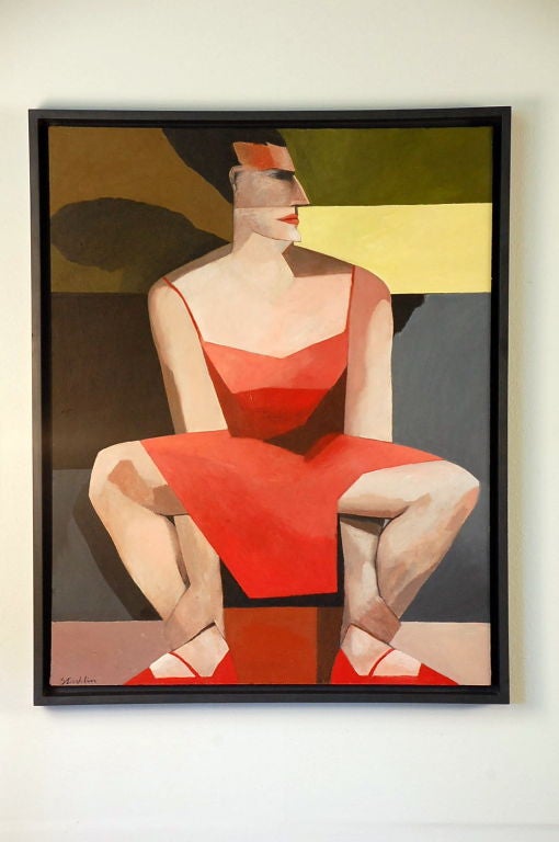 Set of two oil on board portraits by Alain Staehlin
