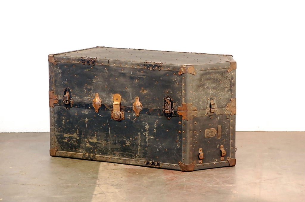 20th Century Weathered steamer trunk