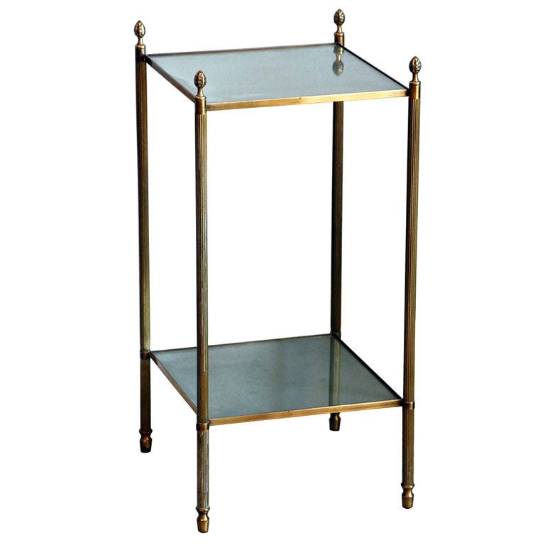 Chic French Gilt Bronze Two-Tier Side Table by Maison Baguès