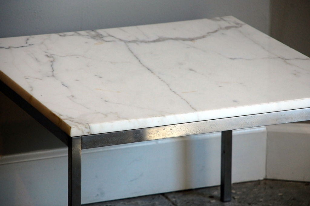 American Original Marble and Steel Coffee/End Table by Florence Knoll for Knoll