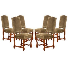 Set of 6 Louis XIV style os de mouton dining room chairs
