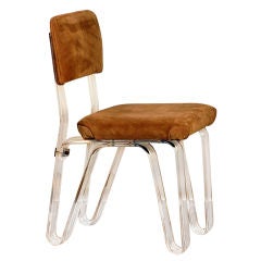 Unusual lucite ribbon side / desk / vanity chair