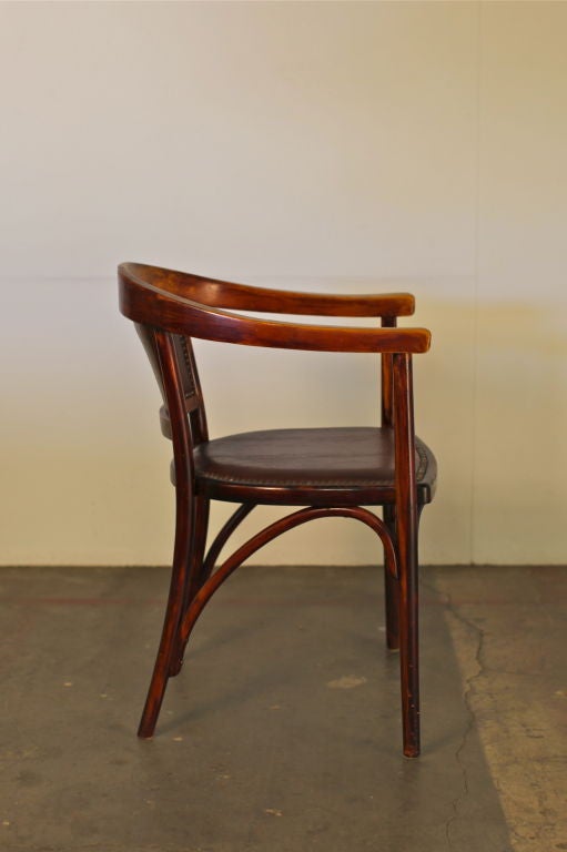 Bentwood Viennese bent wood and leather desk chair