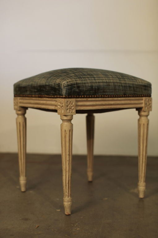 Carved Chic Louis XVI Style Stool
