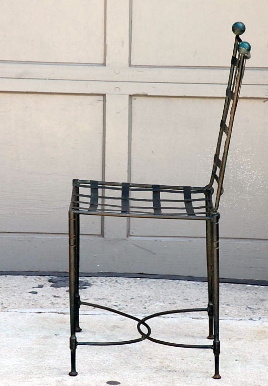 Italian wrought iron side chair by Salterini