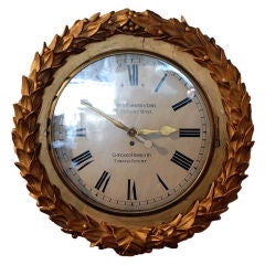 Vintage Large neoclassical gilt wood wall clock